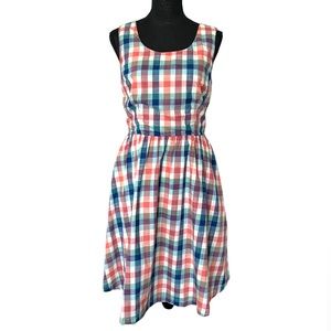 MODCLOTH Optimistic Effect Sleeveless Plaid Dress